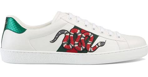 gucci embroidery snake|Gucci ace tennis shoes.